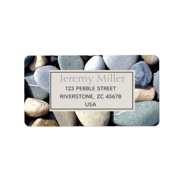 Stylish Personalised Colourful Chic Pebbles Label (Front)