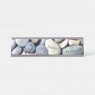 Stylish Personalised Colourful Trendy Pebble Stone Desk Name Plate