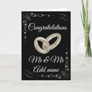 Stylish personalised congratulations mr & mr card