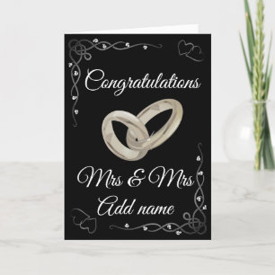 Stylish personalised congratulations mrs& mrs card