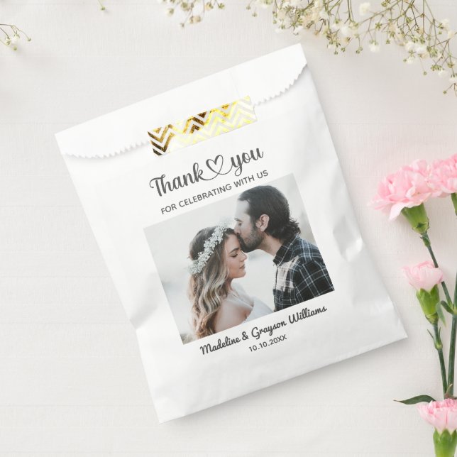 Stylish Personalised Custom Photo Romantic Wedding Favour Bag (Sealed)