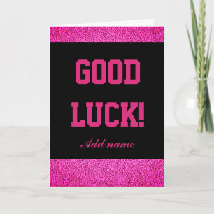 Stylish personalised good luck card