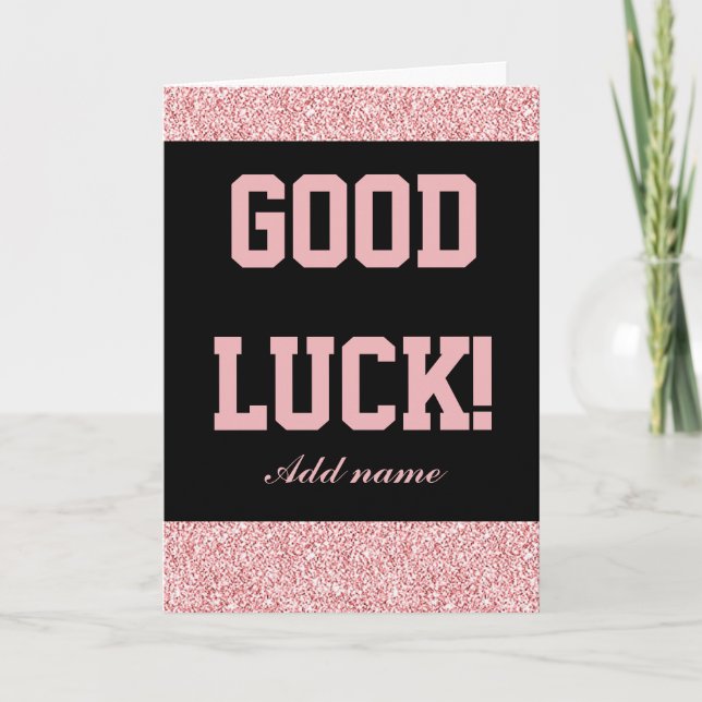 Stylish personalised good luck card (Front)
