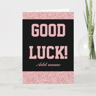 Stylish personalised good luck card