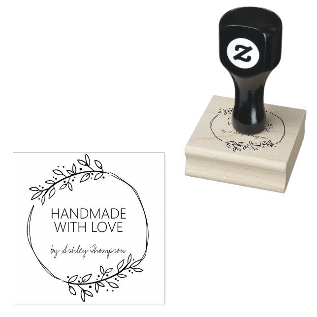 Stylish Personalised Handmade By Rubber Stamp (Stamped)