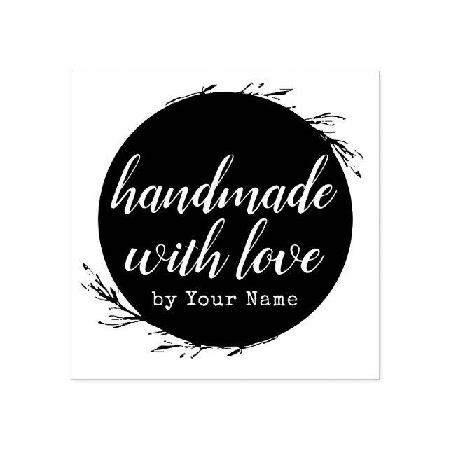 Stylish Personalised Handmade with Love by Rubber Stamp (Imprint)