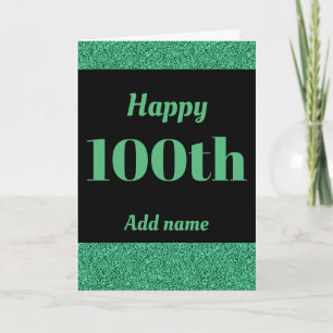 Stylish personalised happy birthday 100th card