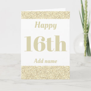 Stylish personalised happy birthday 16th card