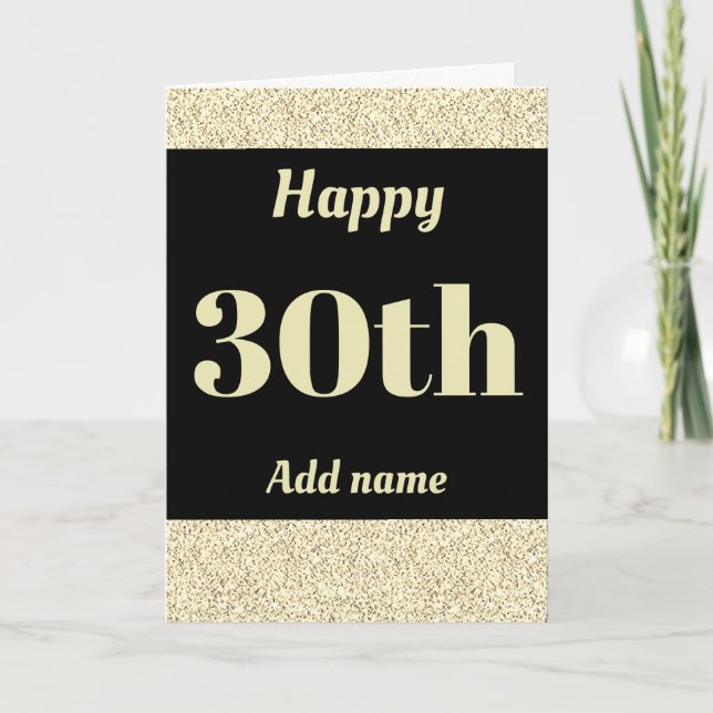 Stylish personalised happy birthday 30th card (Front)