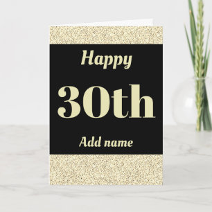 Stylish personalised happy birthday 30th card