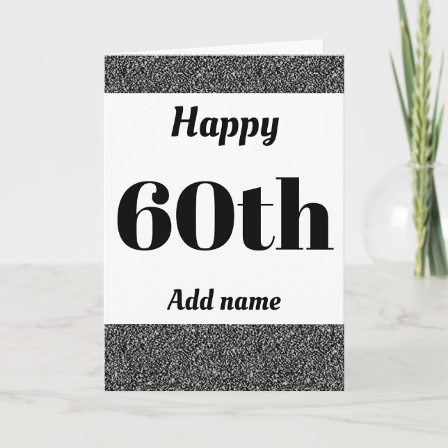 Stylish personalised happy birthday 60th card (Front)