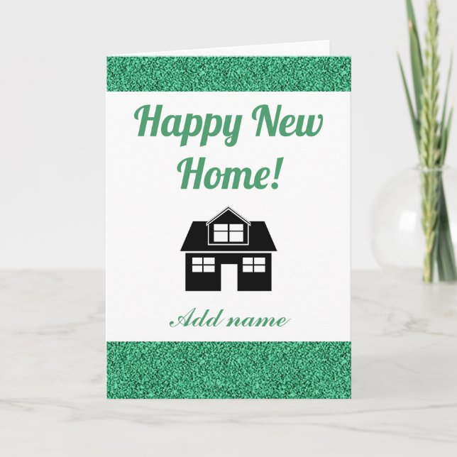 Stylish personalised happy new home card (Front)