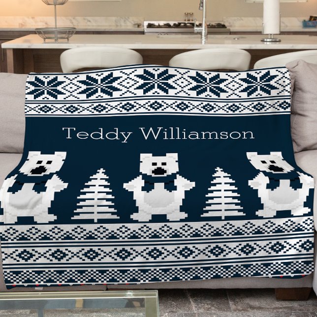 Stylish personalised modern nordic patterned  fleece blanket (Creator Uploaded)