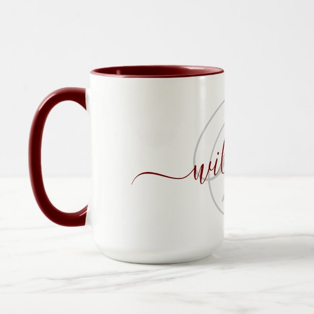 Stylish Personalised Monogram with Name Mug (Left)