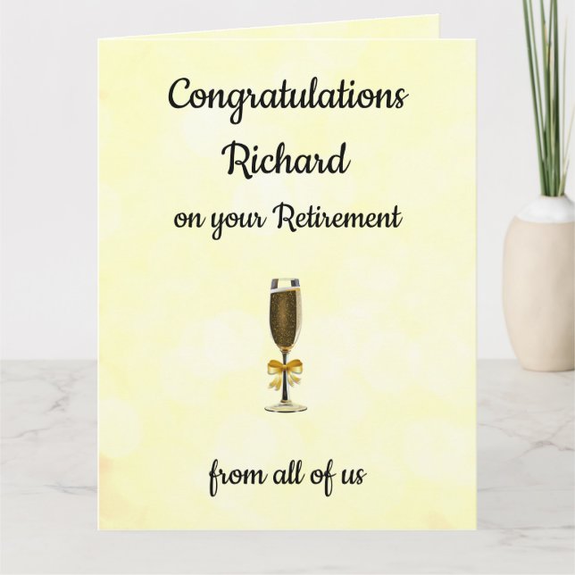 Stylish Personalised Retirement Card (Front)