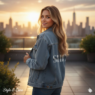 Stylish Personalised SHE Denim Jacket for Women