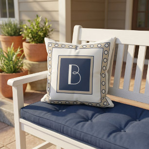 Stylish Personalised Vintage Style Monogram Cushion