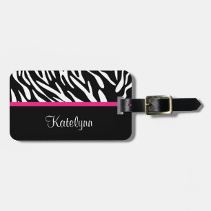 Stylish Personalised Zebra Print Luggage Tag