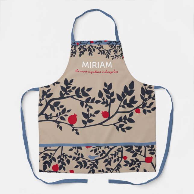 Stylish Personalizd Pretty Floral Apron (Front)