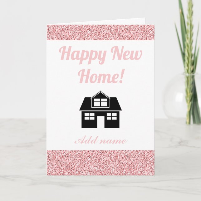 Stylish personalized happy new home card (Front)