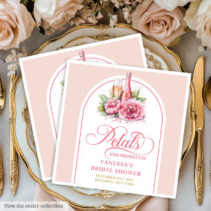 Stylish Petals and Prosecco Personalized Napkins