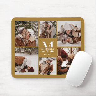  Stylish Photo Collage Personalised Monogram Gift Mouse Pad