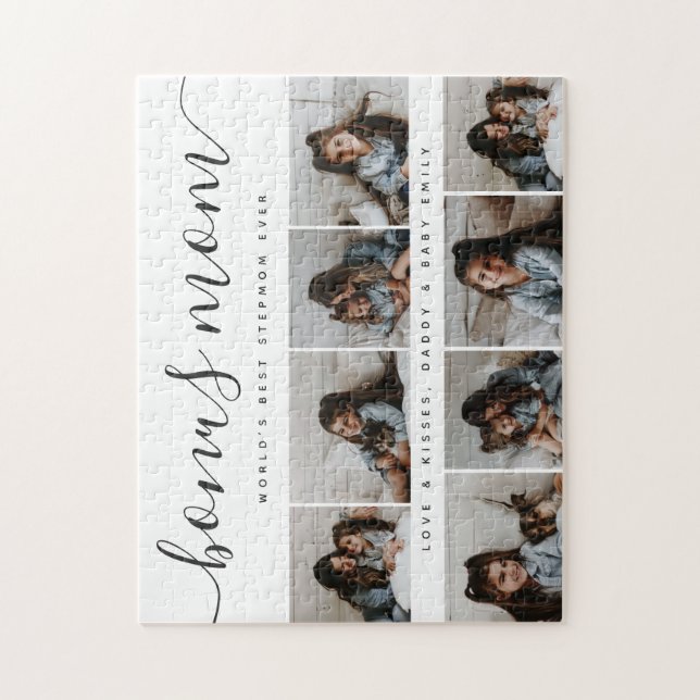 Stylish Photo Collage Stepmom Love Fun Mothers Day Jigsaw Puzzle (Vertical)
