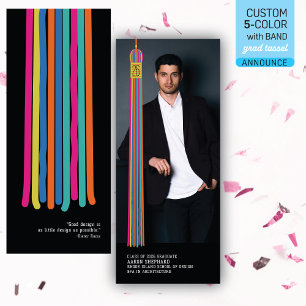 Stylish Photo Graduation Announcement Colourful