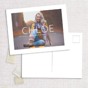 Stylish Photo Graduation Announcement Postcard