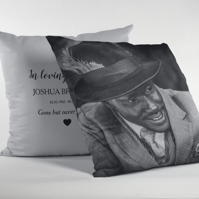Stylish Photo In Loving Memory Cushion (Creator Uploaded)