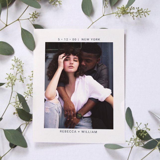 Stylish Photo Wedding Save the Date Invitation Postcard (Creator Uploaded)