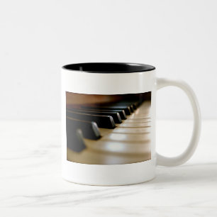 Stylish piano keyboard Music Two-Tone Coffee Mug