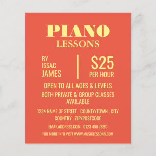 Stylish Piano Lessons Advertising Flyer
