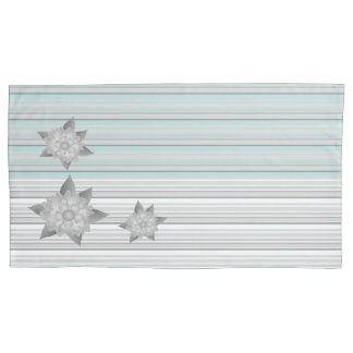 Stylish Pillow Sham With Pastel Teal Stripe