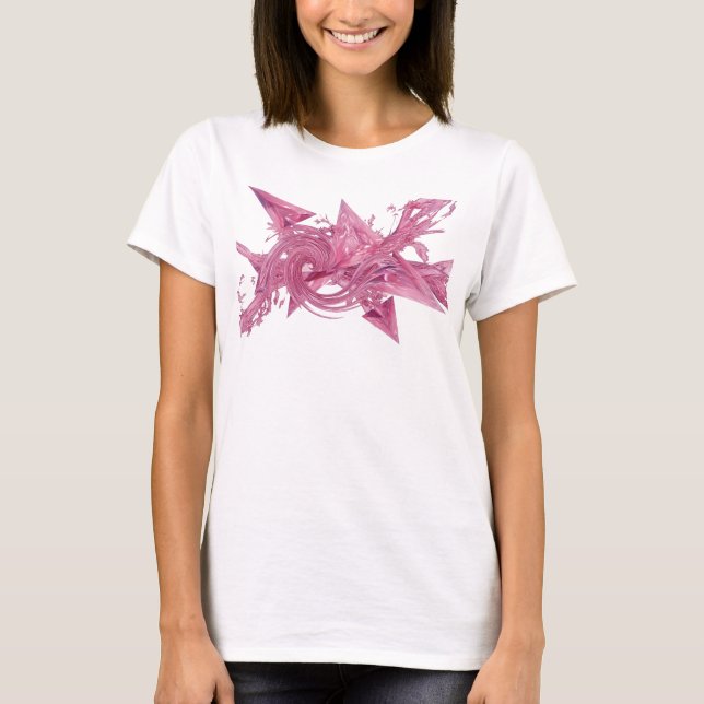 Stylish Pink ABSTRACT ART Statement Tee (Front)