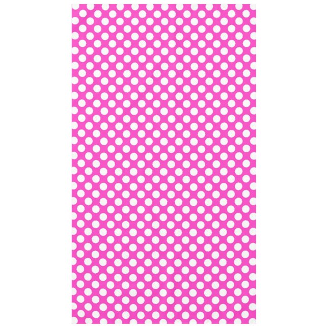 Stylish Pink and White Polka Dots Pattern Tablecloth (Front)