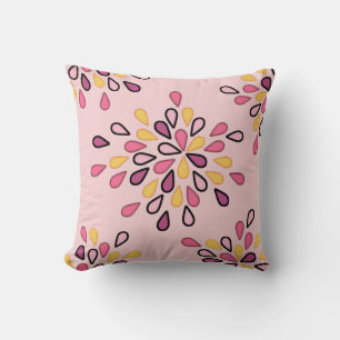 Stylish pink and yellow decorative pattern design cushion