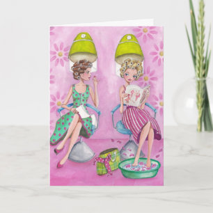 Stylish Pink Beauty Salon Girly Greeting Card