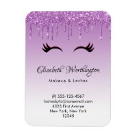 Stylish Pink & Black Eyelashes on Dripping Glitter