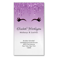 Stylish Pink & Black Eyelashes on Dripping Glitter