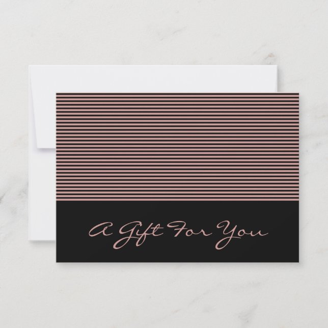 Stylish Pink & Black Hairstylist Gift Certificate Card (Front)