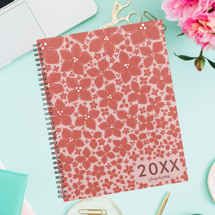 Stylish Pink Blossoms Hydrangea Flowers  Planner