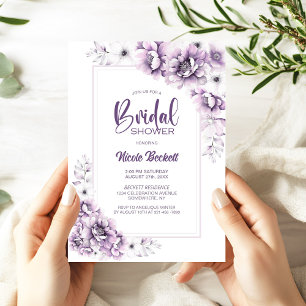 Stylish Pink Floral Bridal Shower Invitation