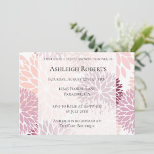 Stylish Pink Floral Bridal Shower Invitation
