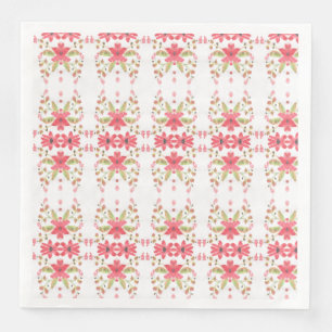 Stylish Pink Floral Paper Napkin
