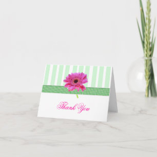 Stylish Pink Gerber Daisy Thank You Card