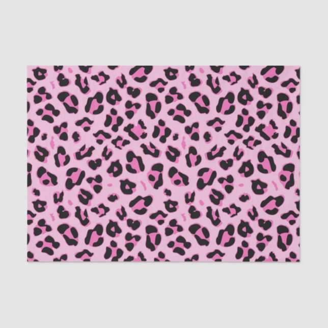 Stylish Pink Leopard Pattern Tissue Paper (Front)