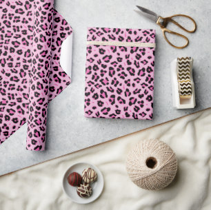 Stylish Pink Leopard Pattern Wrapping Paper