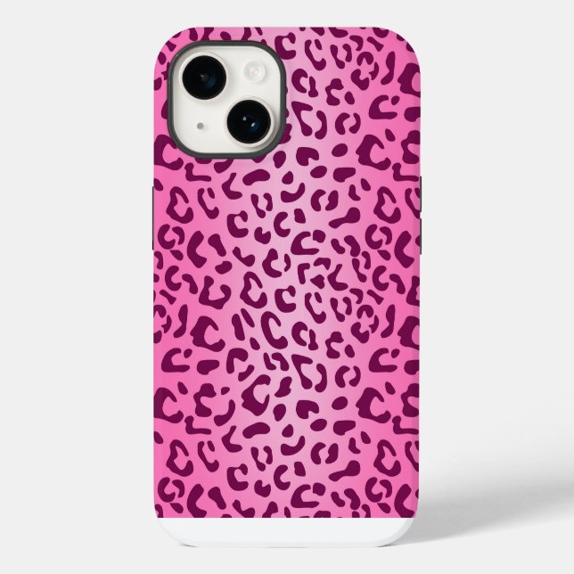 Stylish Pink Leopard Print Case-Mate iPhone Case (Back)