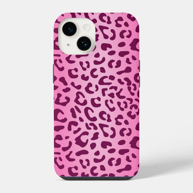 Stylish Pink Leopard Print iPhone Case (Back)